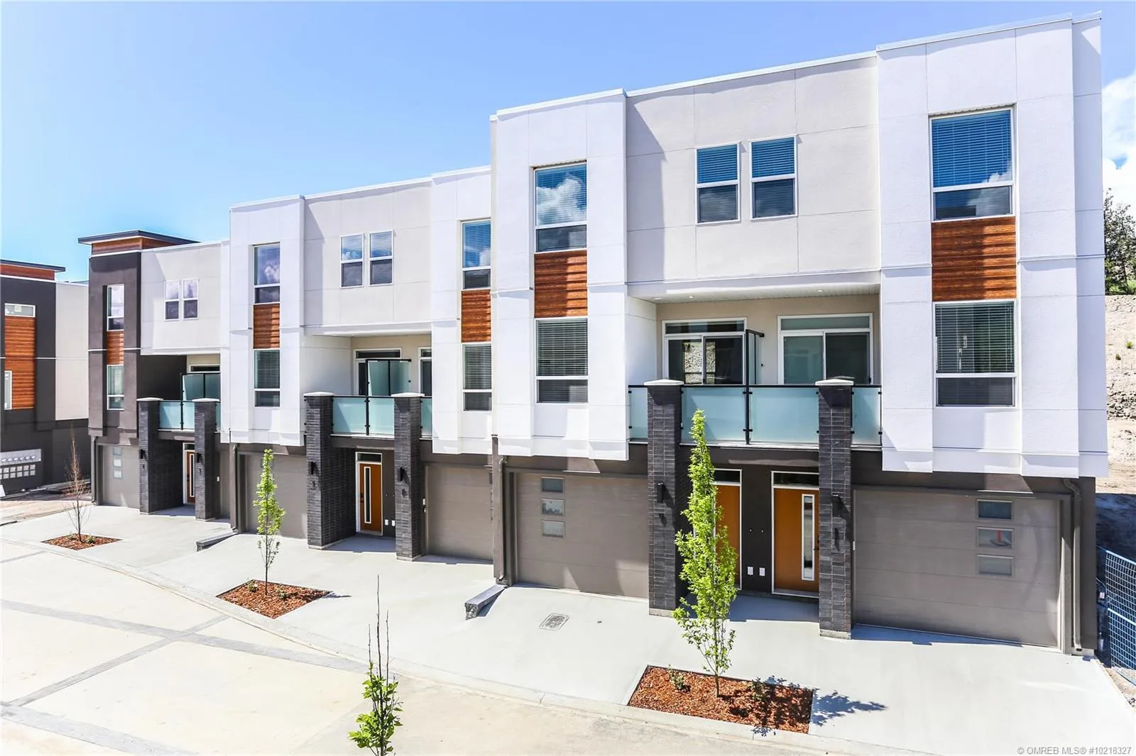 Academy Ridge townhome facades at University Village