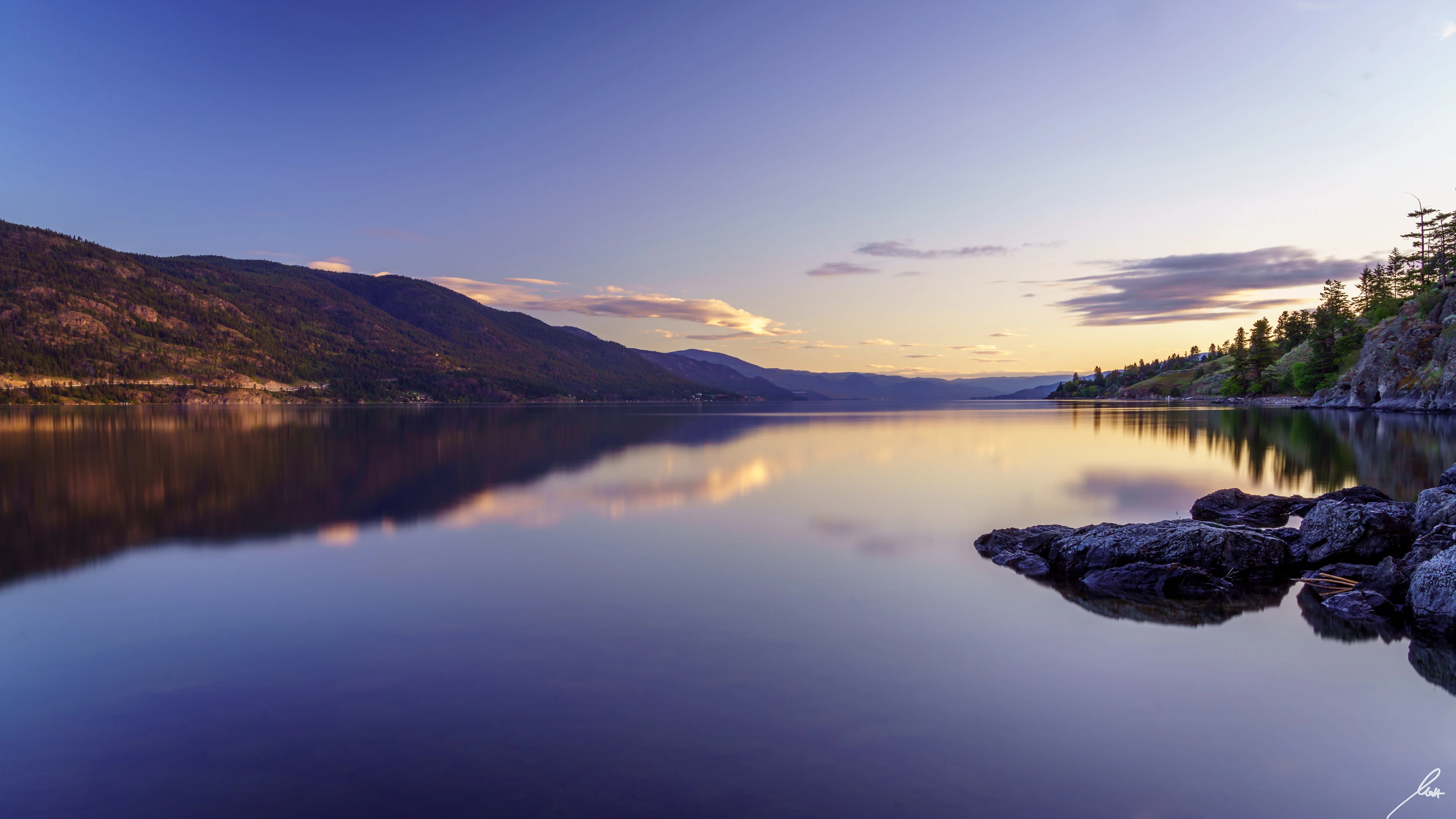 Calm evening light on Okanagan Lake