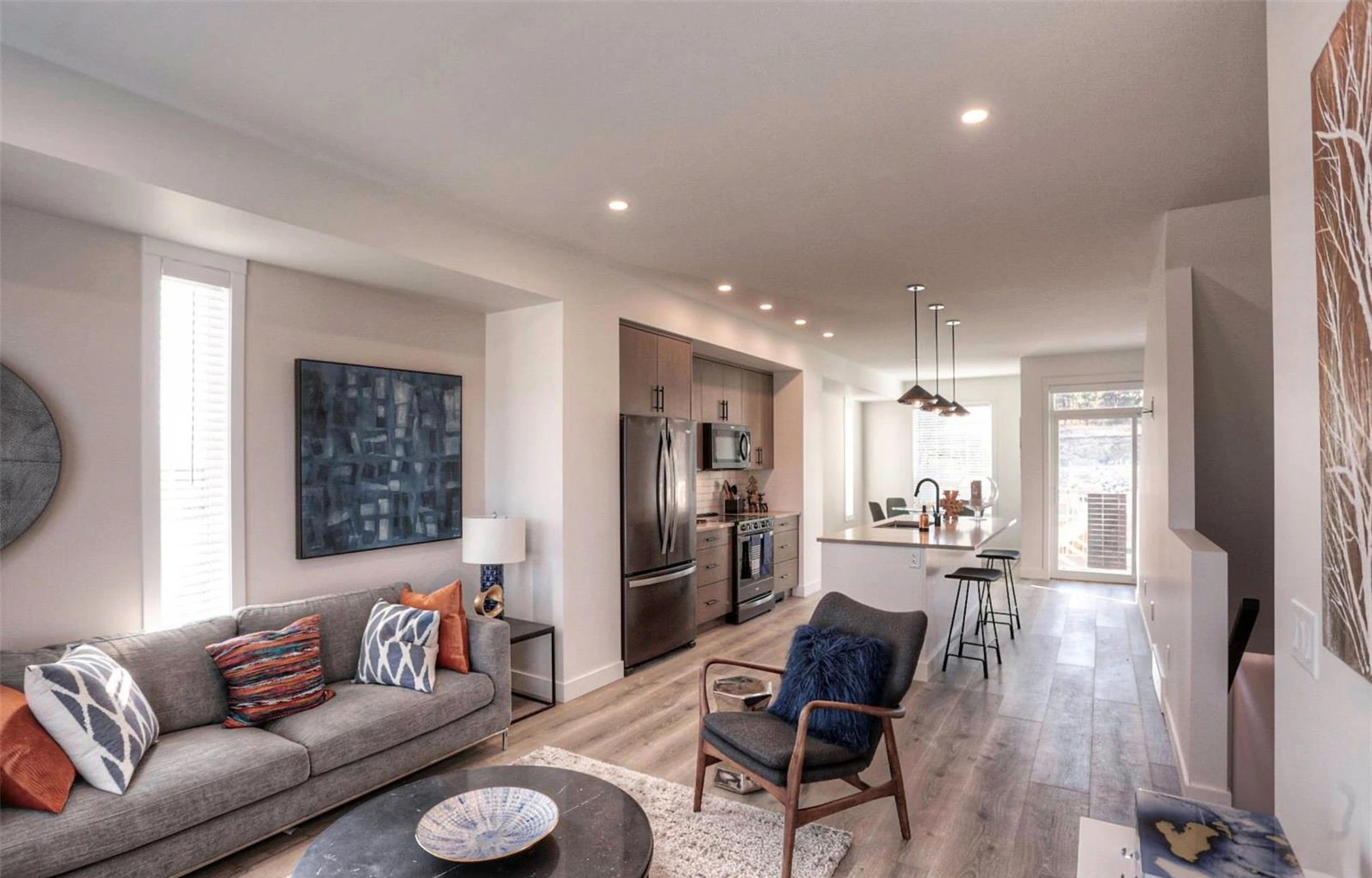 Living area in the Delta show home
