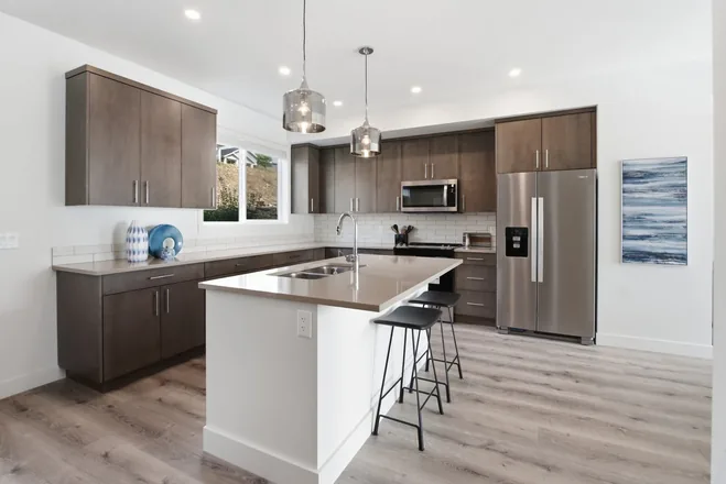 Modern kitchen in the Alpha show home