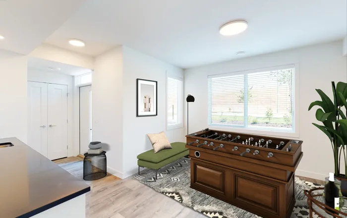 A lock-off flex room, furnished
