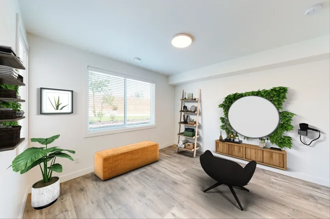 A lock-off flex room, furnished