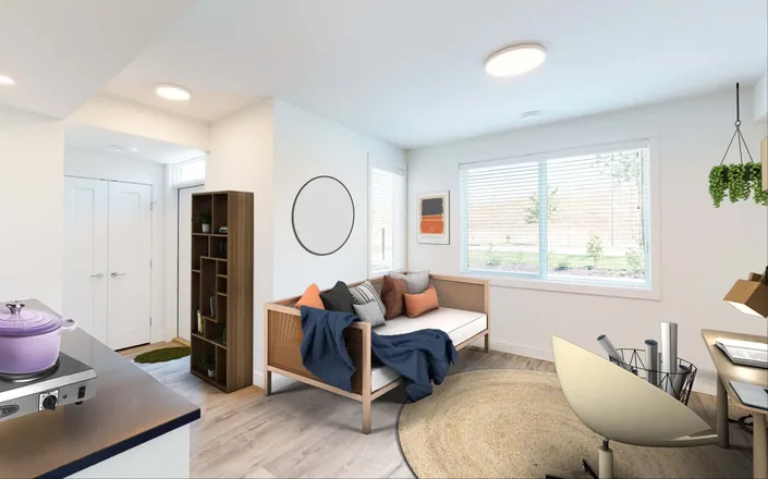 A lock-off flex room, furnished