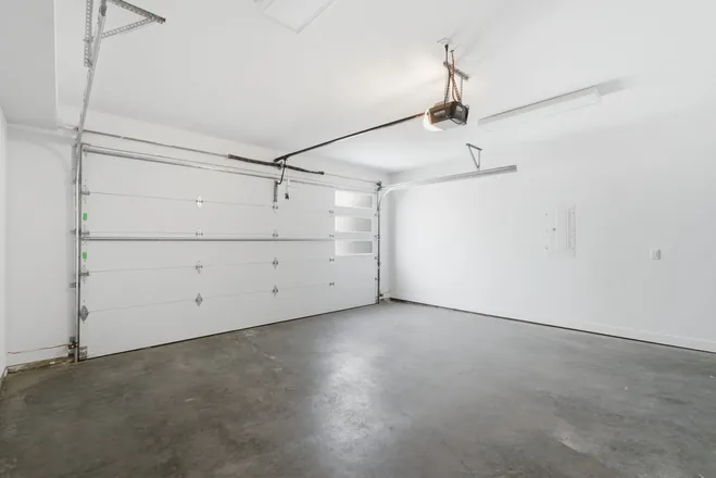Double garage at an Academy Ridge townhome